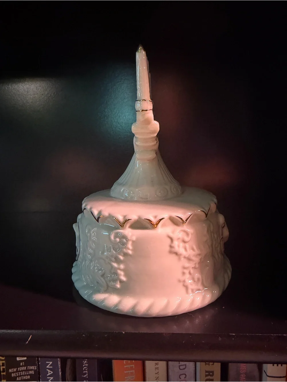Vintage Crown Accents Musical Hanukkah Menorah Music Box Holiday Decor